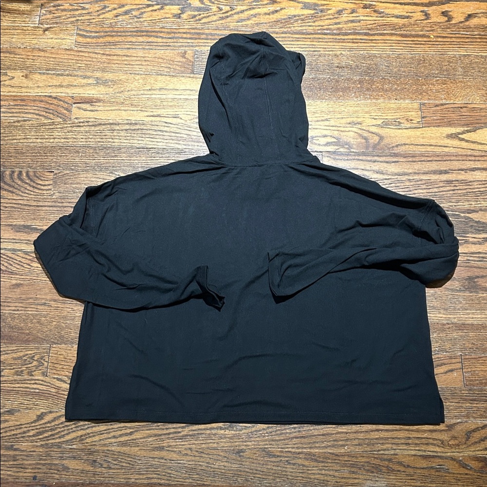 90 Degree By Reflex Charcoal Black Cropped Hooded Top - Picture 7 of 7